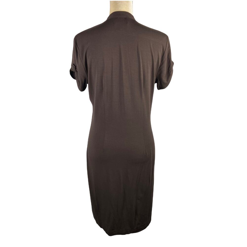 Talbots Brown Short Sleeves Front Button Tee Dress Size 6P - Picture 3 of 8